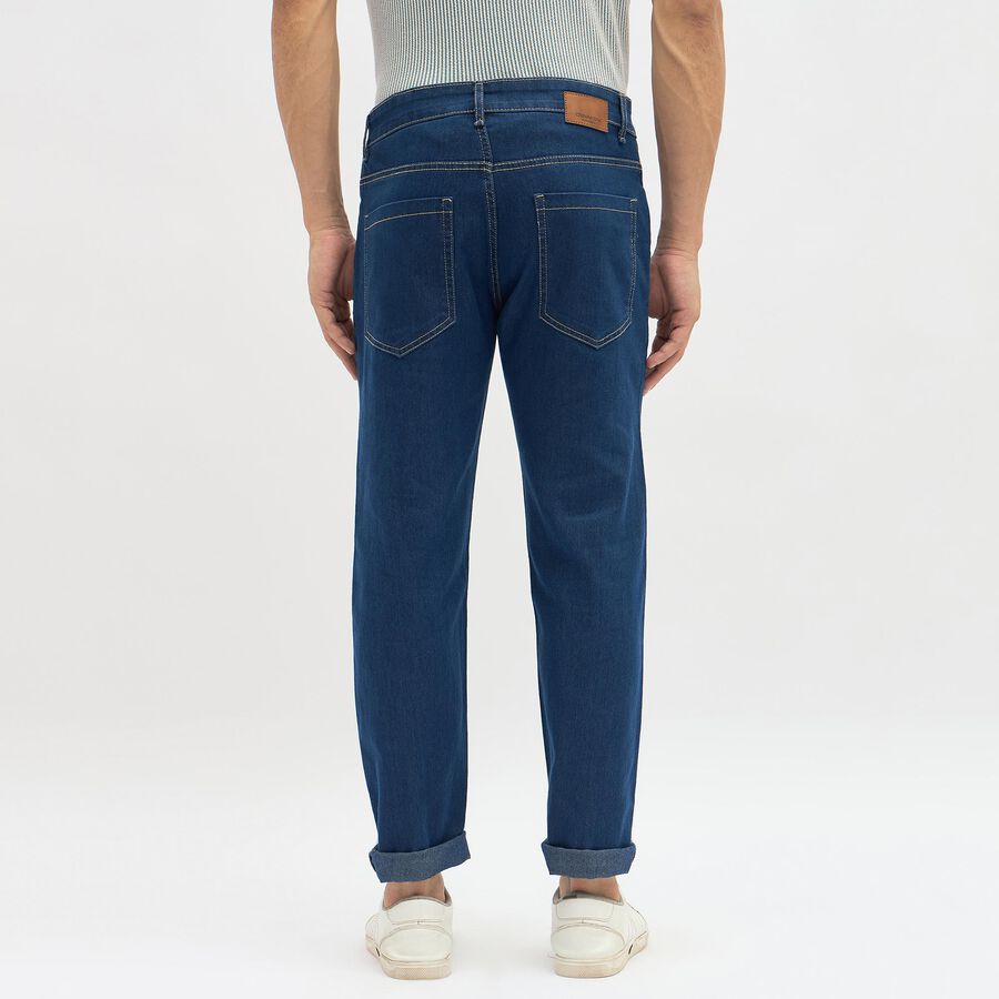 Men's Deep Blue Slim Fit Jeans, Dark Blue, large image number null