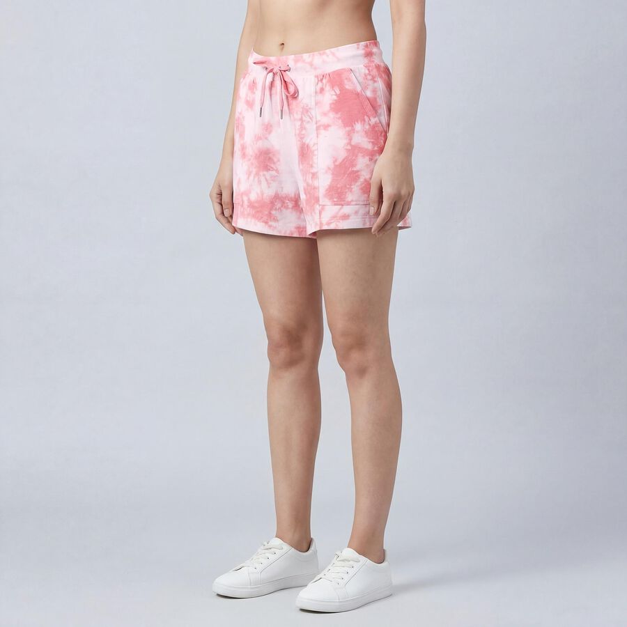 Women's Pink Regular Fit Drawstring Shorts, Pink, large