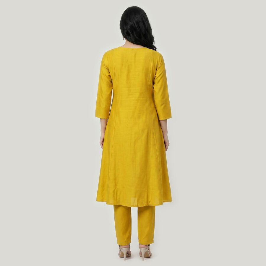 Women's Mustard Embroidered Ethnic Set, Mustard, large