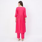 Women's Fuchsia Botanical Printed Ethnic Set, Fuchsia, small