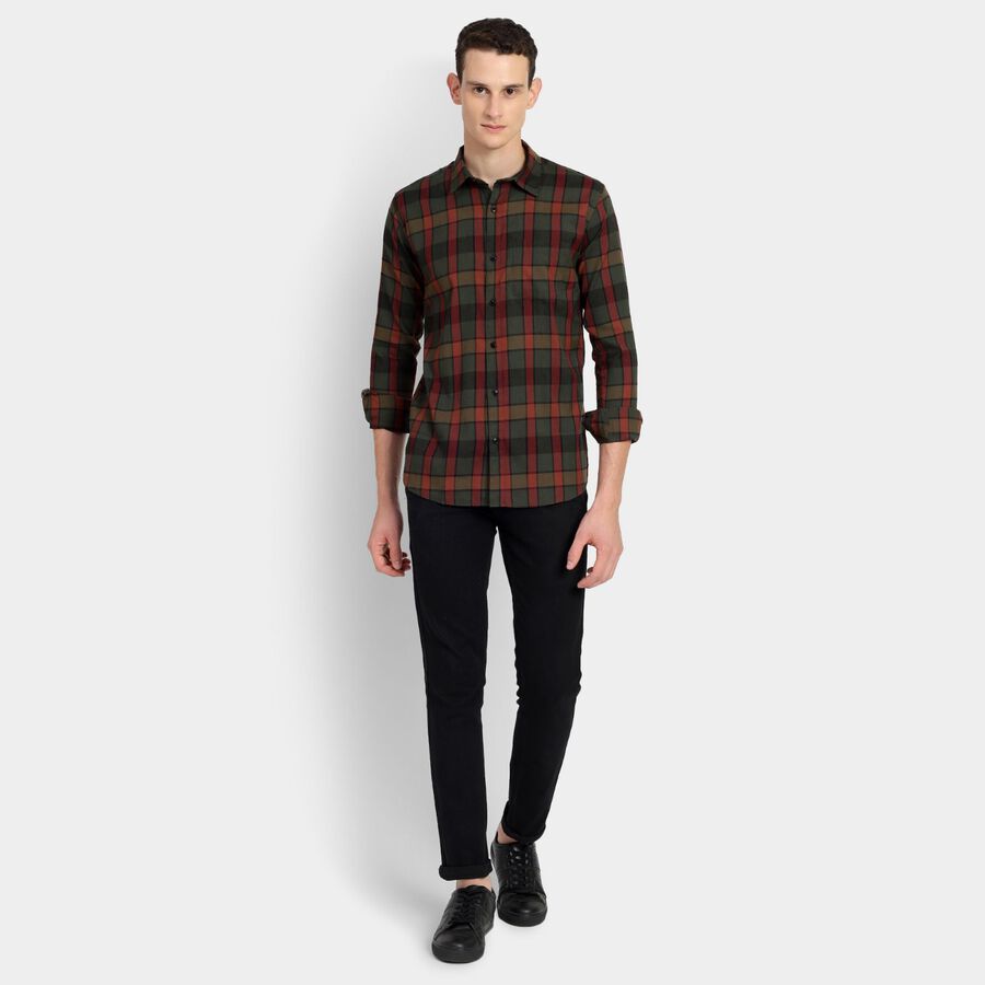 Men's Casual Shirt, गहरा हरा, large image number null