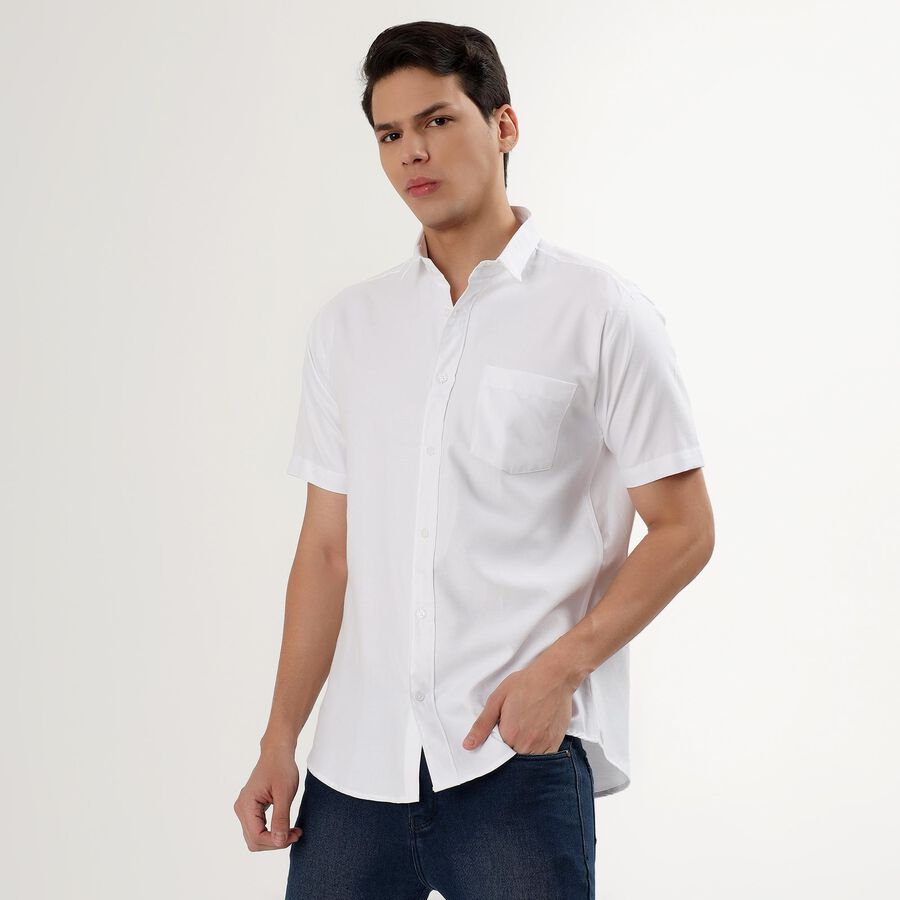 Men's Regular Collar Casual Shirt, White, large image number null