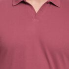 Men's Collared Half Sleeves T-Shirt , गुलाबी, small image number null