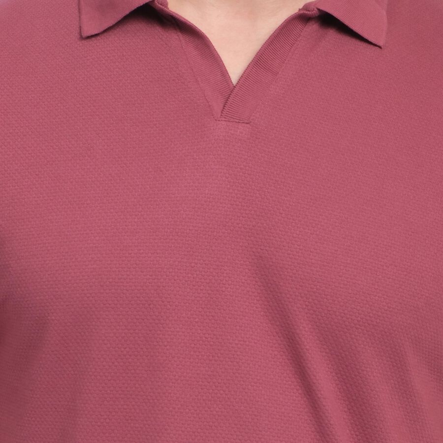 Men's Collared Half Sleeves T-Shirt , गुलाबी, large image number null