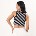 Women's Black Round Neck Graphic Print T-Shirt, Black, small