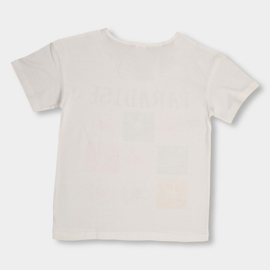 Girls' 100% Cotton T-Shirt, Off White, large image number null