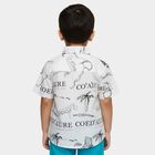 Boys White Cotton Half Sleeve Classic Casual Shirt, Off White, small