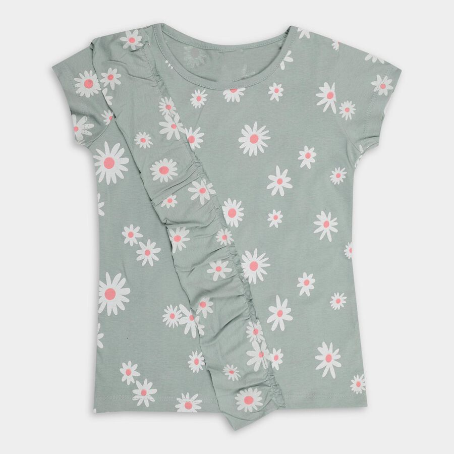 Girls' 100% Cotton T-Shirt , Light Green, large image number null