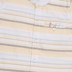 Infants Soft Yellow Cotton Mandarin Collar Casual Shirt, Yellow, small image number null