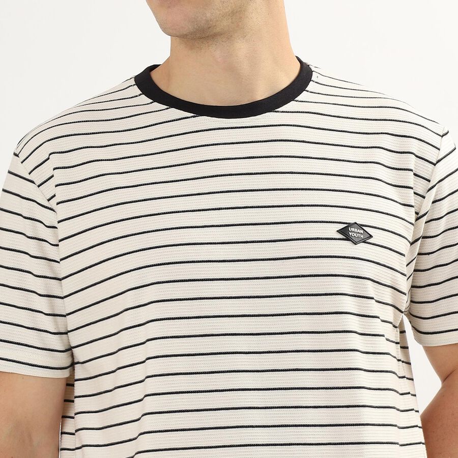 Men's Round Neck Half Sleeves T-Shirt, White, large image number null