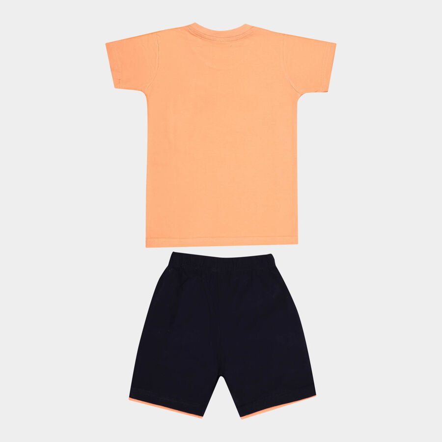 Boys Cotton Baba Suit, Orange, large image number null