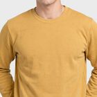 Men's Mustard Crew Neck Pullover Sweatshirt, Mustard, small