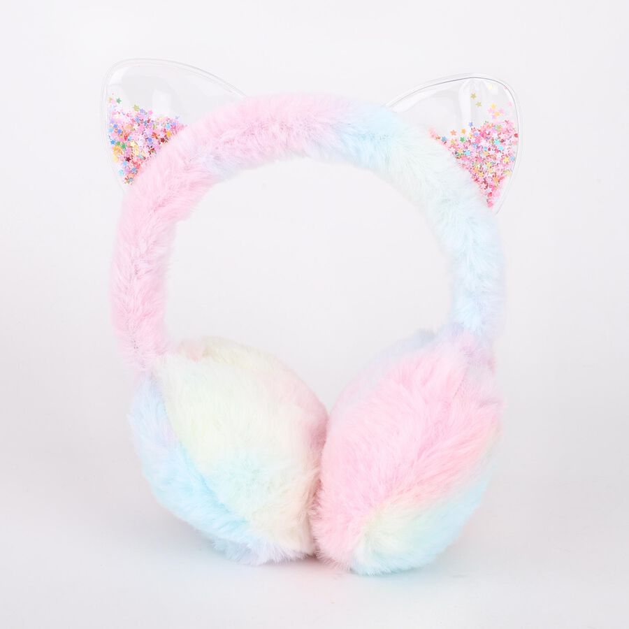Girls Pastel Rainbow Unicorn Earmuffs, Assorted, large image number null