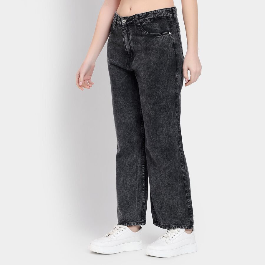 Ladies' 100% Cotton Jeans , Black, large image number null