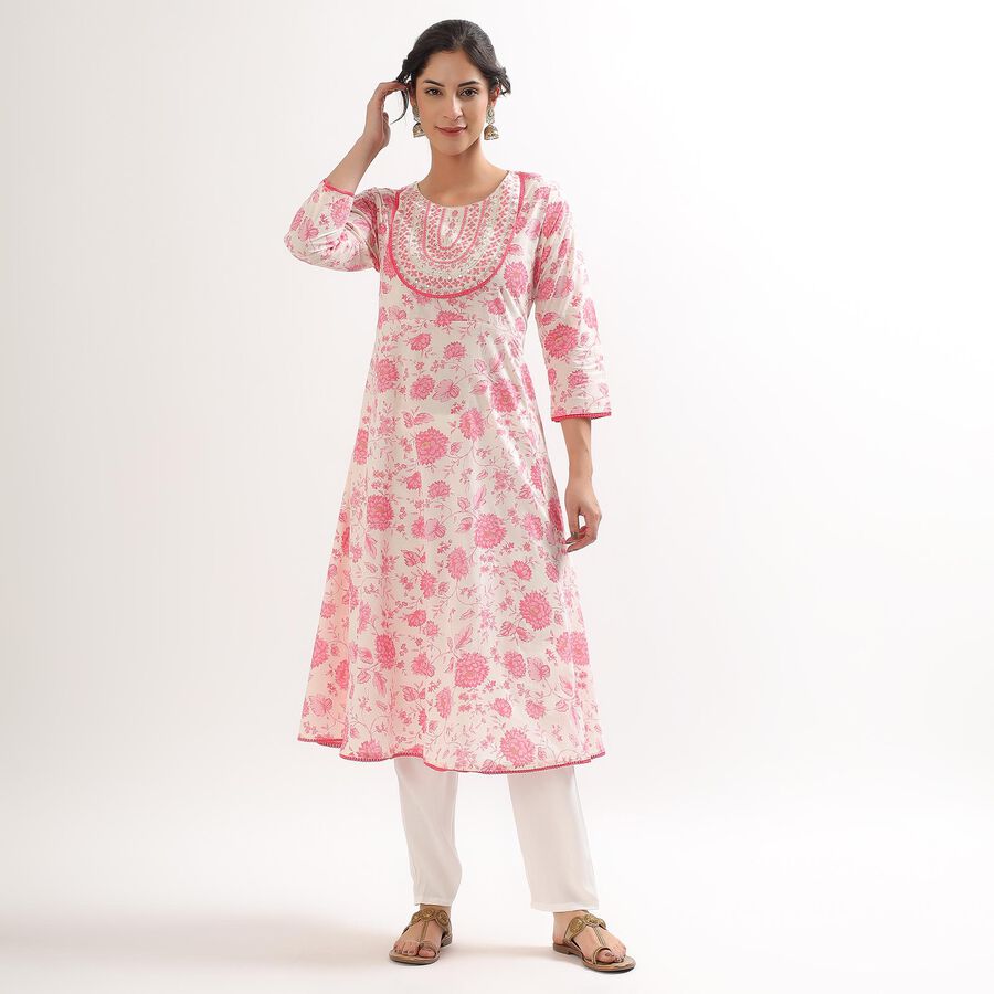 Ladies' 100% Cotton Kurta , Pink, large image number null