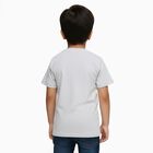 Boys Light Grey Round Neck Casual T-Shirt, एक्रू मिश्रित, small image number null