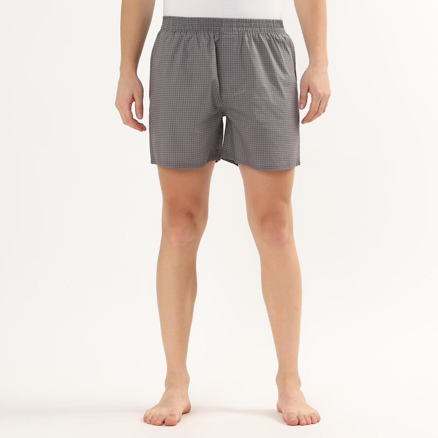 Men's Grey Cotton Printed Boxer, Dark Grey, large image number null