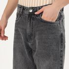 Men's Washed Black Straight Fit Jeans, हल्का ग्रे, small image number null