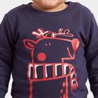 Infants' Navy Blue Crew Neck Pullover Sweatshirt, Navy Blue, small