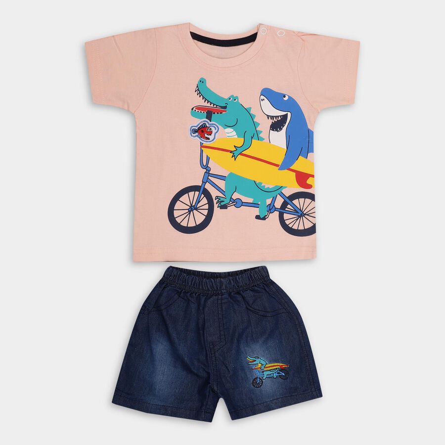Infants' 100% Cotton Baba Suit , पीच, large image number null