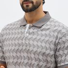 Men's Dark Grey Cotton Polo Collar Casual T-Shirt, Dark Grey, small image number null