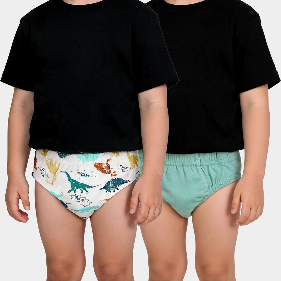 Boys' Mint Green Regular Fit Solid Briefs, Light Green, large
