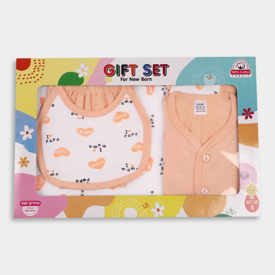 Infant's Cotton Gift Set, Peach, large image number null