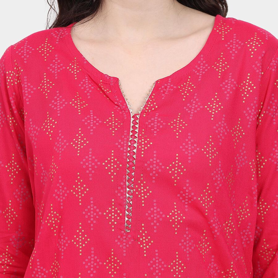 Ladies' Kurta, रानी (फ्यूशिया), large image number null