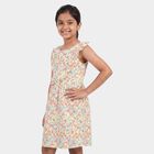 Girls' Yellow Floral Printed Fit and Flare Frock, Yellow, small