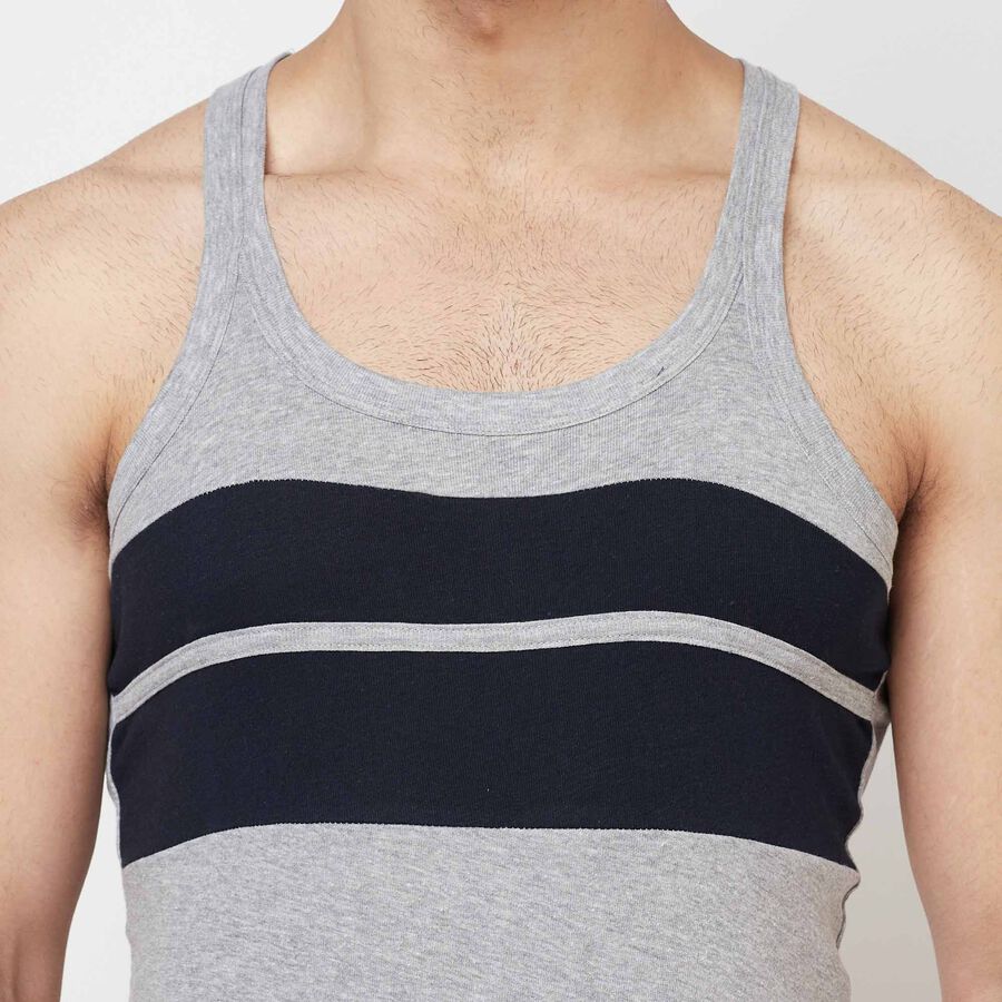 Sleeveless Gym T-Shirt, Melange Light Grey, large image number null