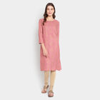 Printed 3/4Th Sleeves Kurta, Purple, small image number null