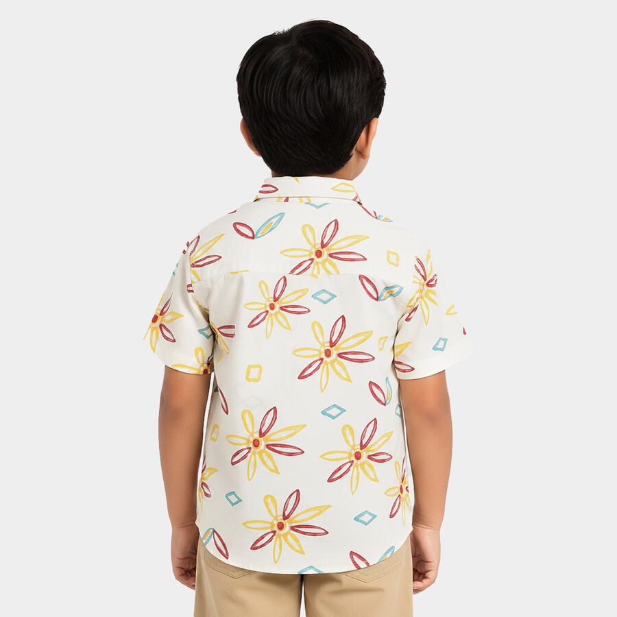 Boys Beige Cotton Casual Shirt, Beige, large