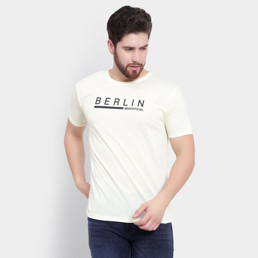 Round Neck T-Shirt, Yellow, large image number null