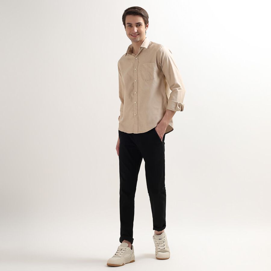 Men's Regular Collar Casual Shirt, Beige, large image number null