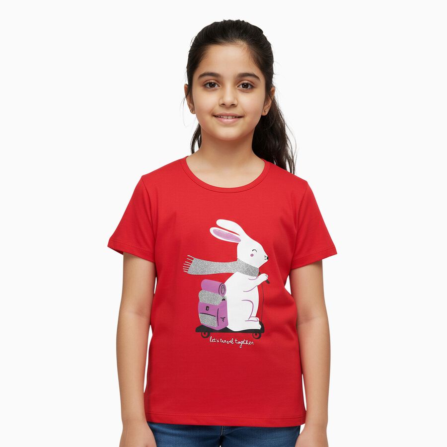 Girls' T-Shirt, Fuchsia, large