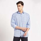 Printed Slim Fit Casual Shirt, Light Blue, small image number null