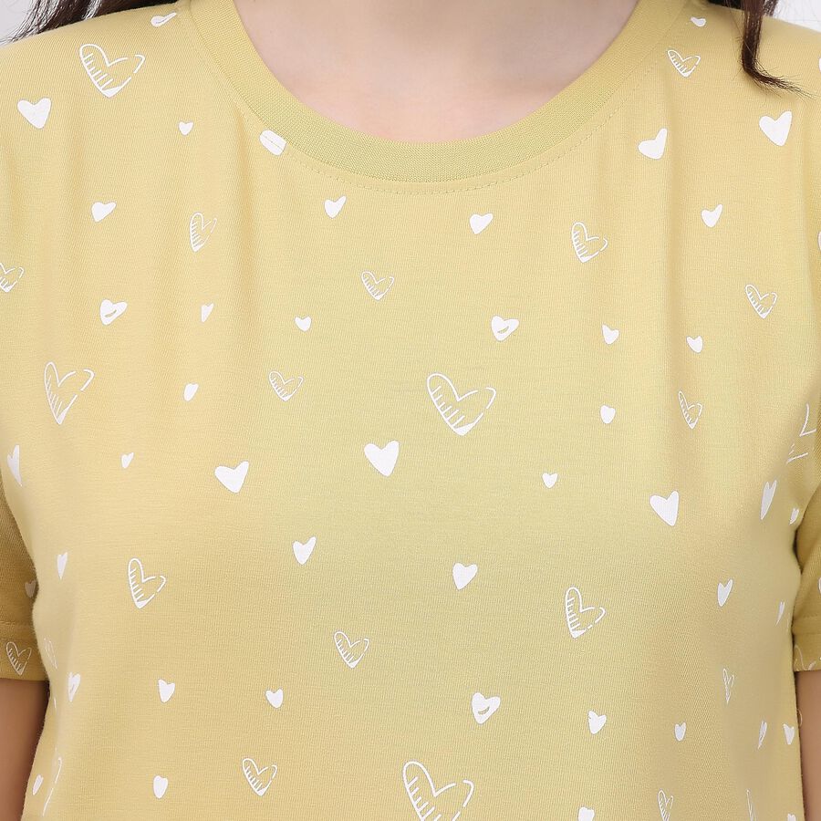 Ladies' Round Neck T-Shirt , खाकी, large