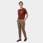 Women's Rust Round Neck Casual T-Shirt, Rust, small