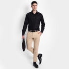 Solid Cross Pocket Skinny Fit Trousers, Beige, small image number null