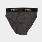 Boys Grey Regular Fit Solid Briefs, गहरा ग्रे, small