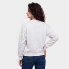 Women's Grey Crew Neck Graphic Print Sweatshirt, मिश्रित हल्का ग्रे, small