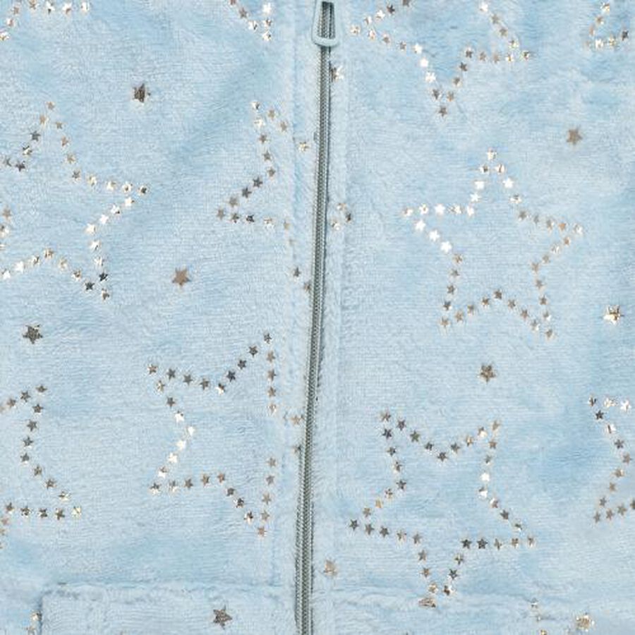 Girls Baby Blue Hooded Star Print Hipster Set, हल्का नीला, large image number null