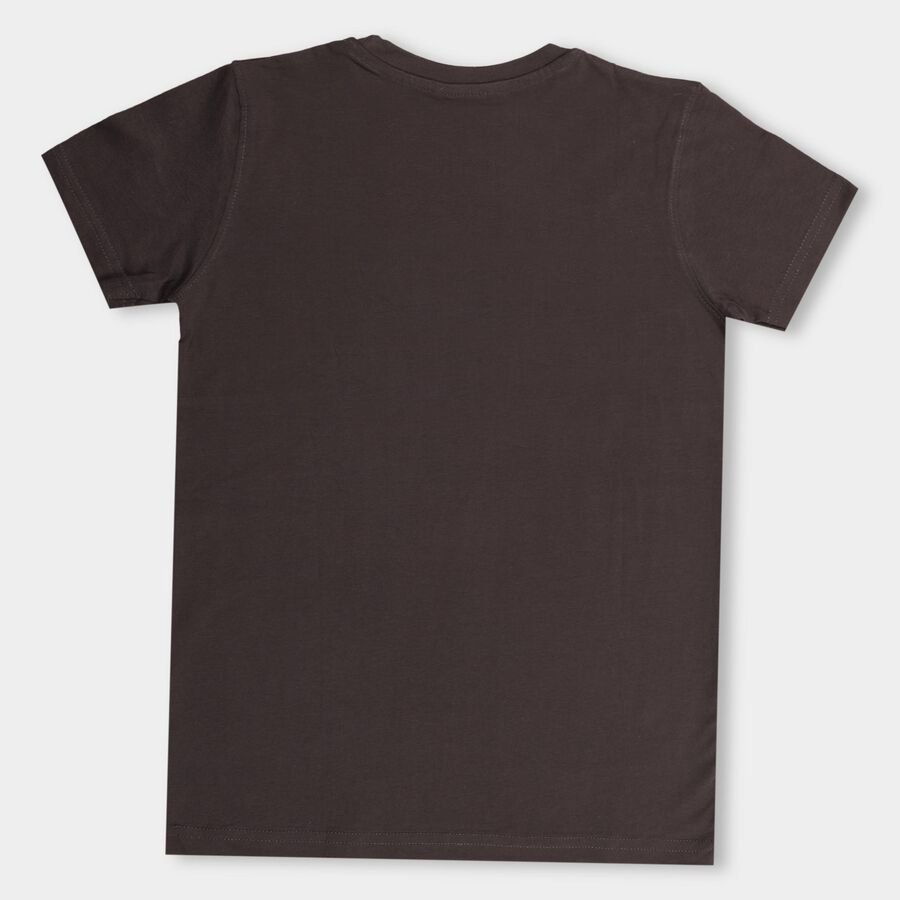 Boys' 100% Cotton Half Sleeves T-Shirt , चारकोल, large image number null