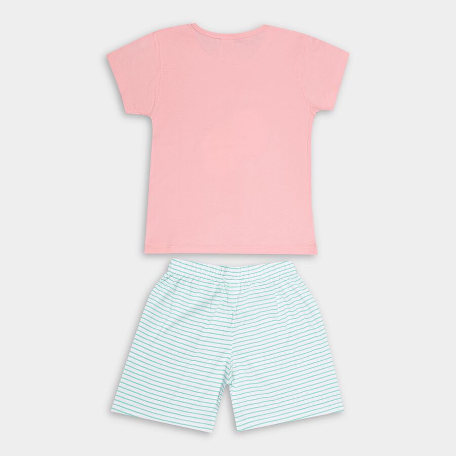 Girls' 100% Cotton Short Set , Light Pink, large image number null