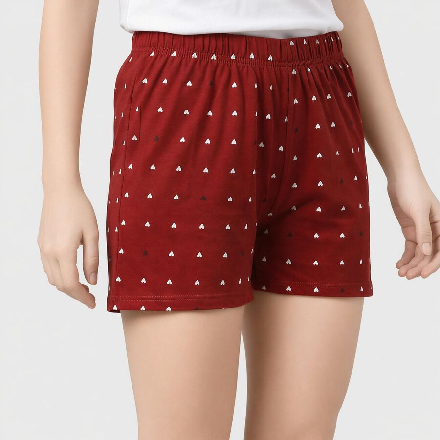 Women's Rust Regular Fit Printed Shorts, Rust, large