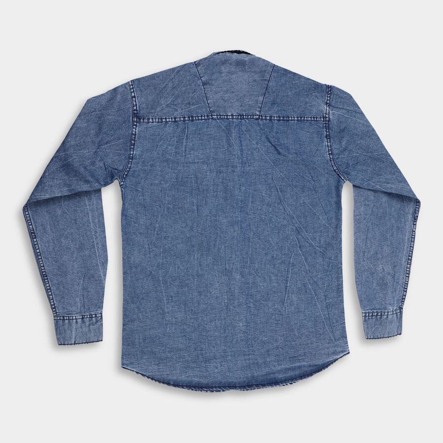 Boy's Casual Shirt, Mid Blue, large image number null