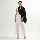 Women's Jet Black Cotton Blend Solid Dupatta, Black, small image number null