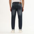 Men's Stonewashed Slim Fit Five-Pocket Jeans, Dark Blue, small image number null