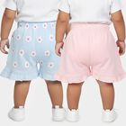 Infants' Multicolour Regular Fit Ruffled Cotton Half Pant Combo, Light Blue, small