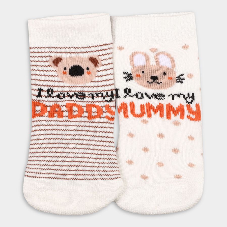 Infant's Socks (Pack of 2), Off White, large image number null